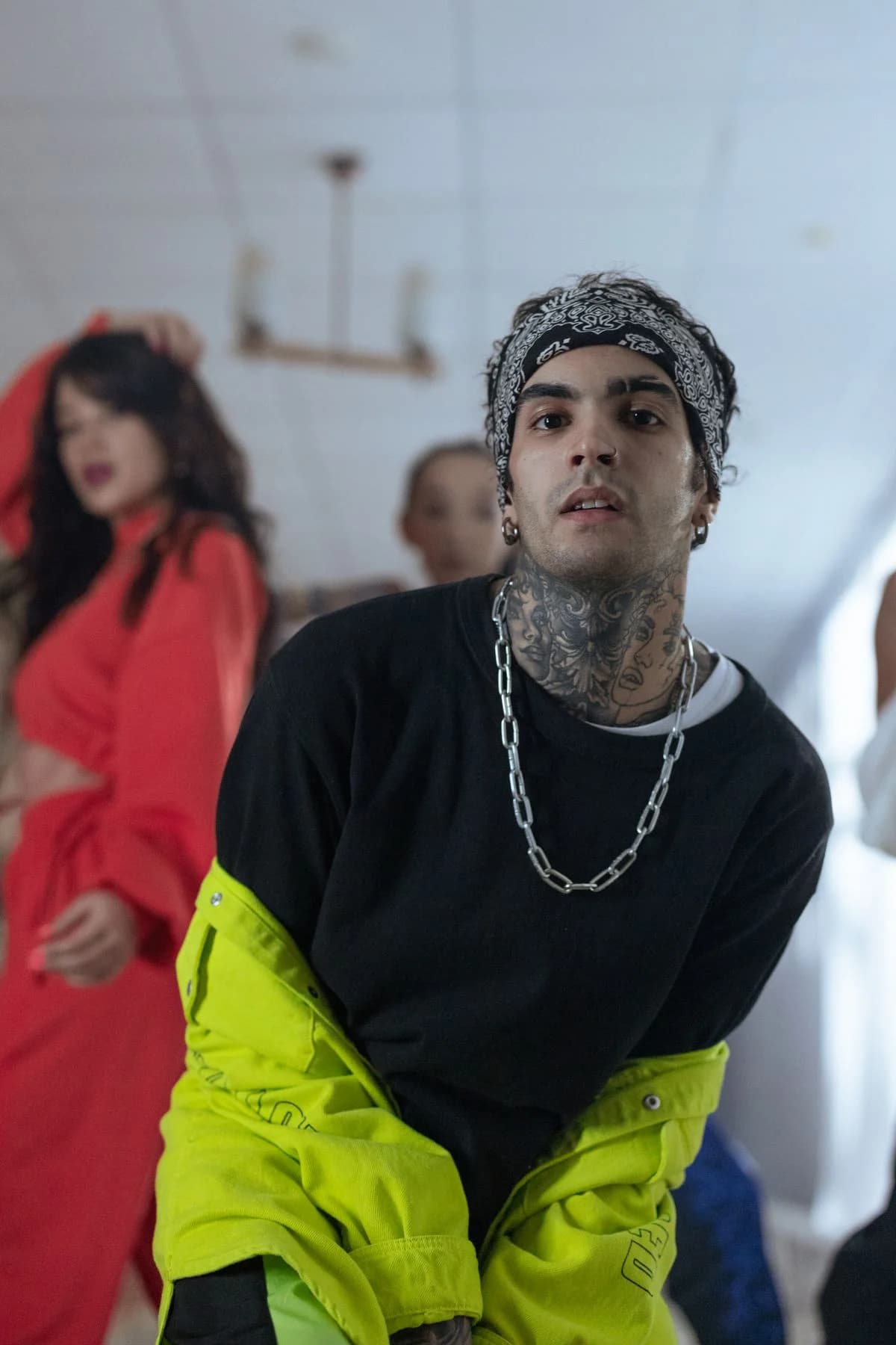 Hip-hop dancers in colorful streetwear